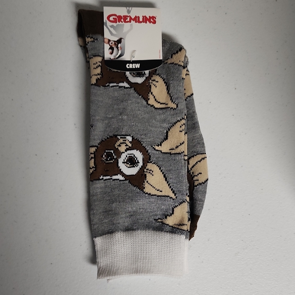 Bioworld Gremlins Character Gray and Tan Socks